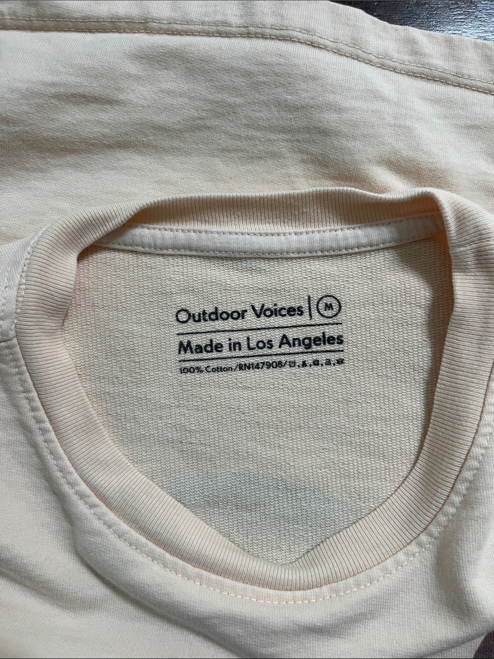 Outdoor Voices Cream Cropped Sweatshirt with  Circle Logo - Picture 5 of 6